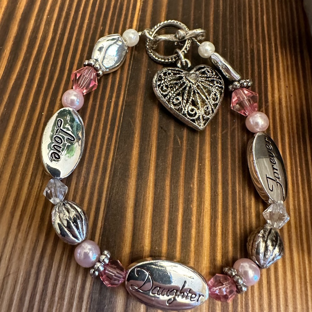 Daughter beaded bracelet with box and poem